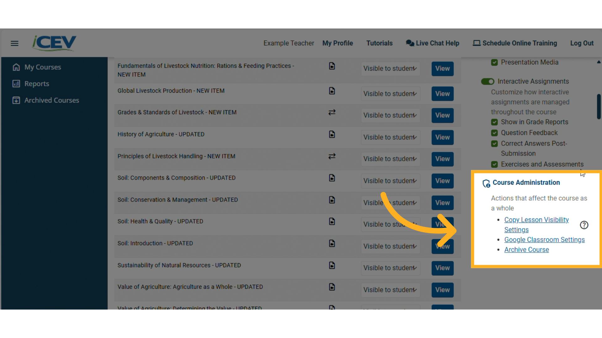 Locating the Google Classroom Settings Link