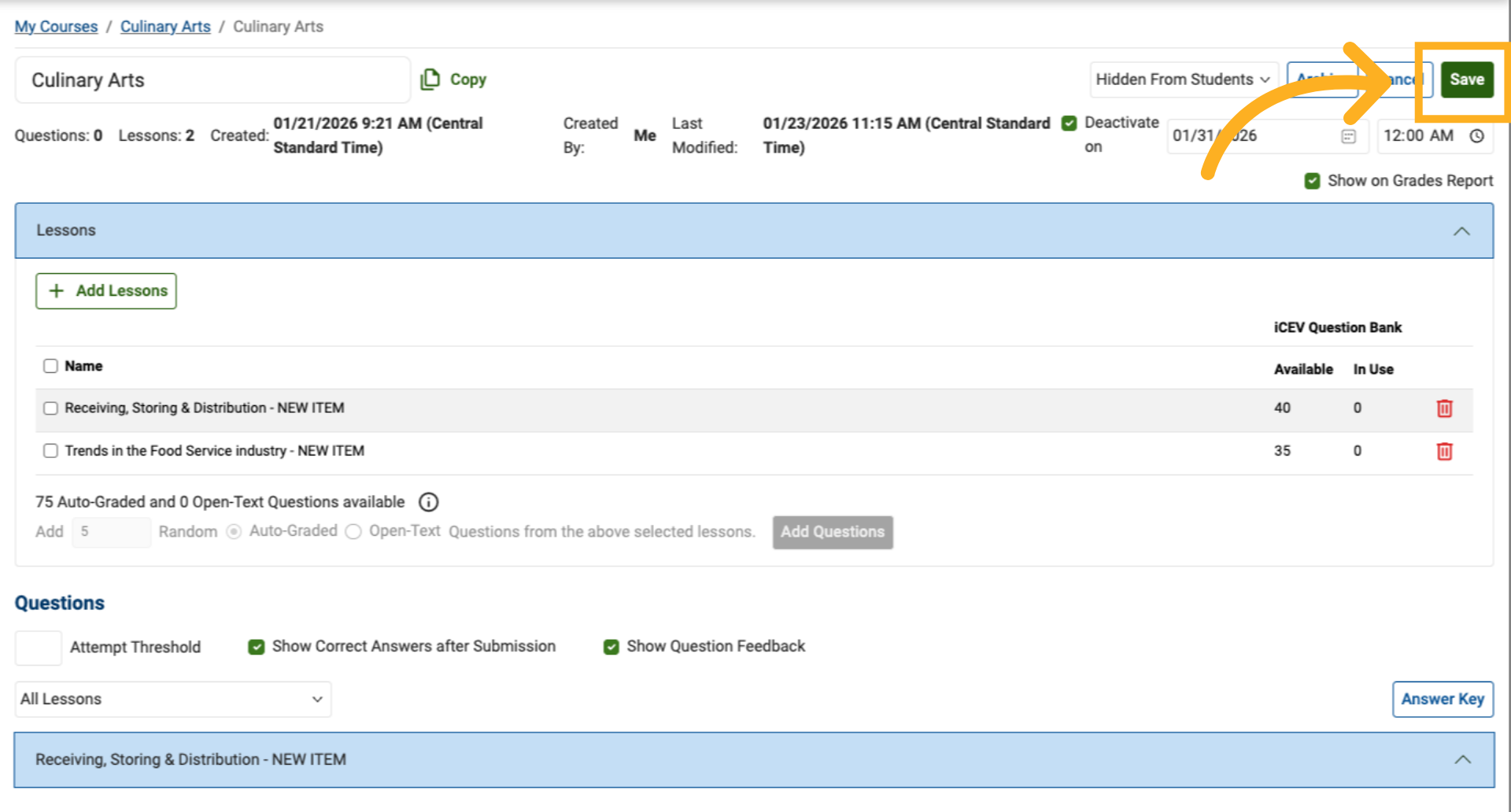 Save Changes When Editing