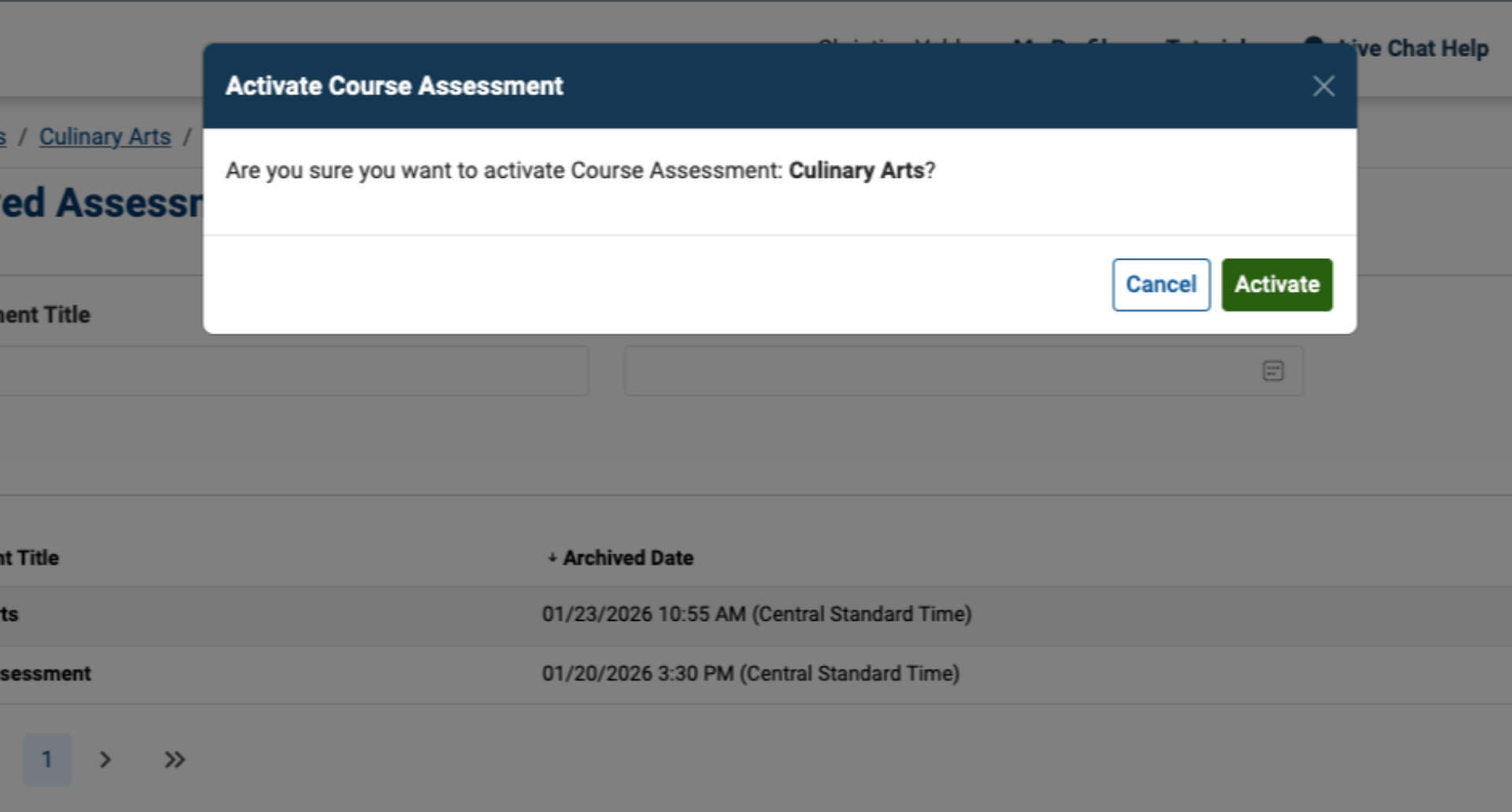 Activation Confirmation