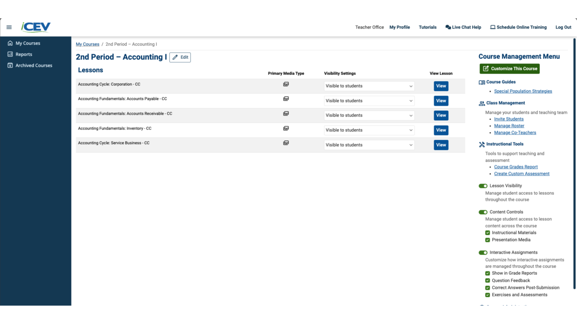 Your Customized Course Page
