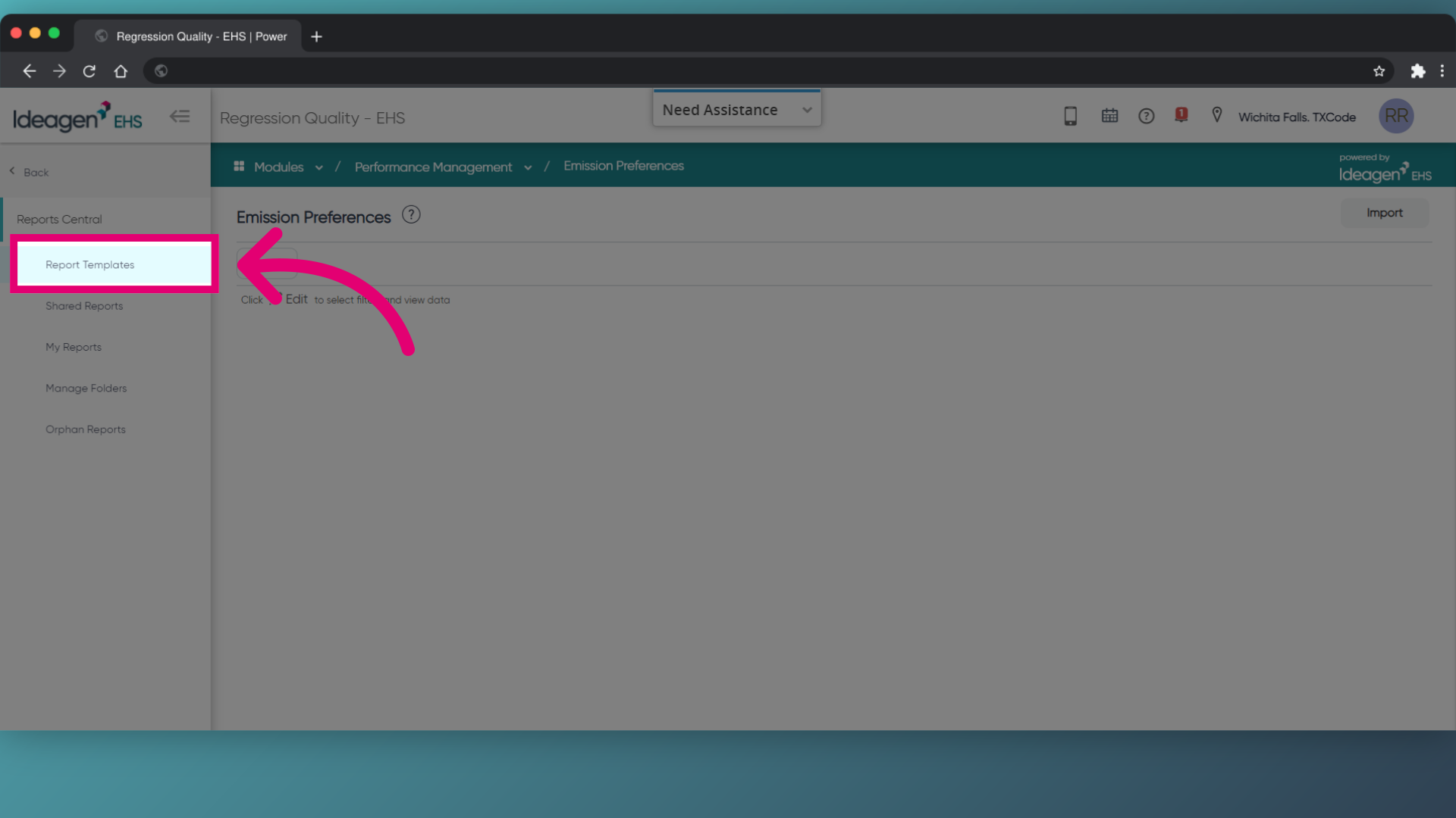 Choose Report Templates
