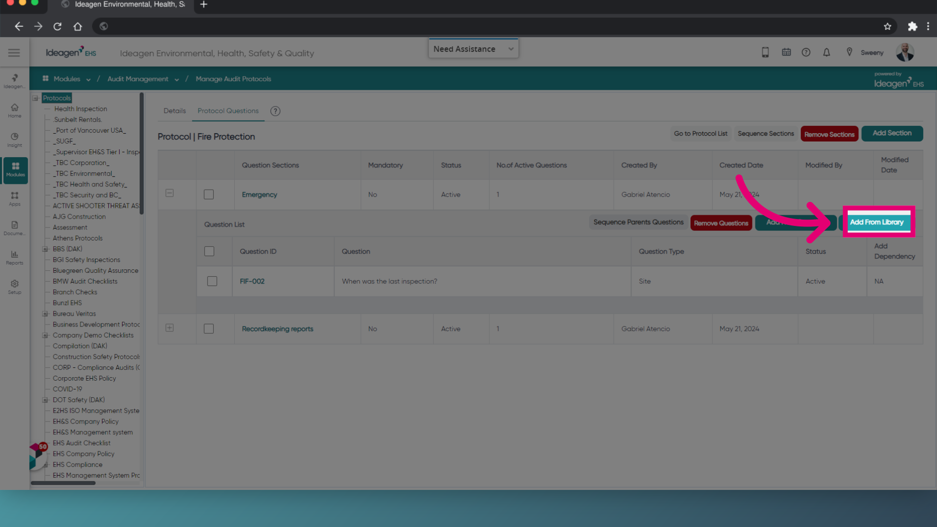 Click 'Add From Library'