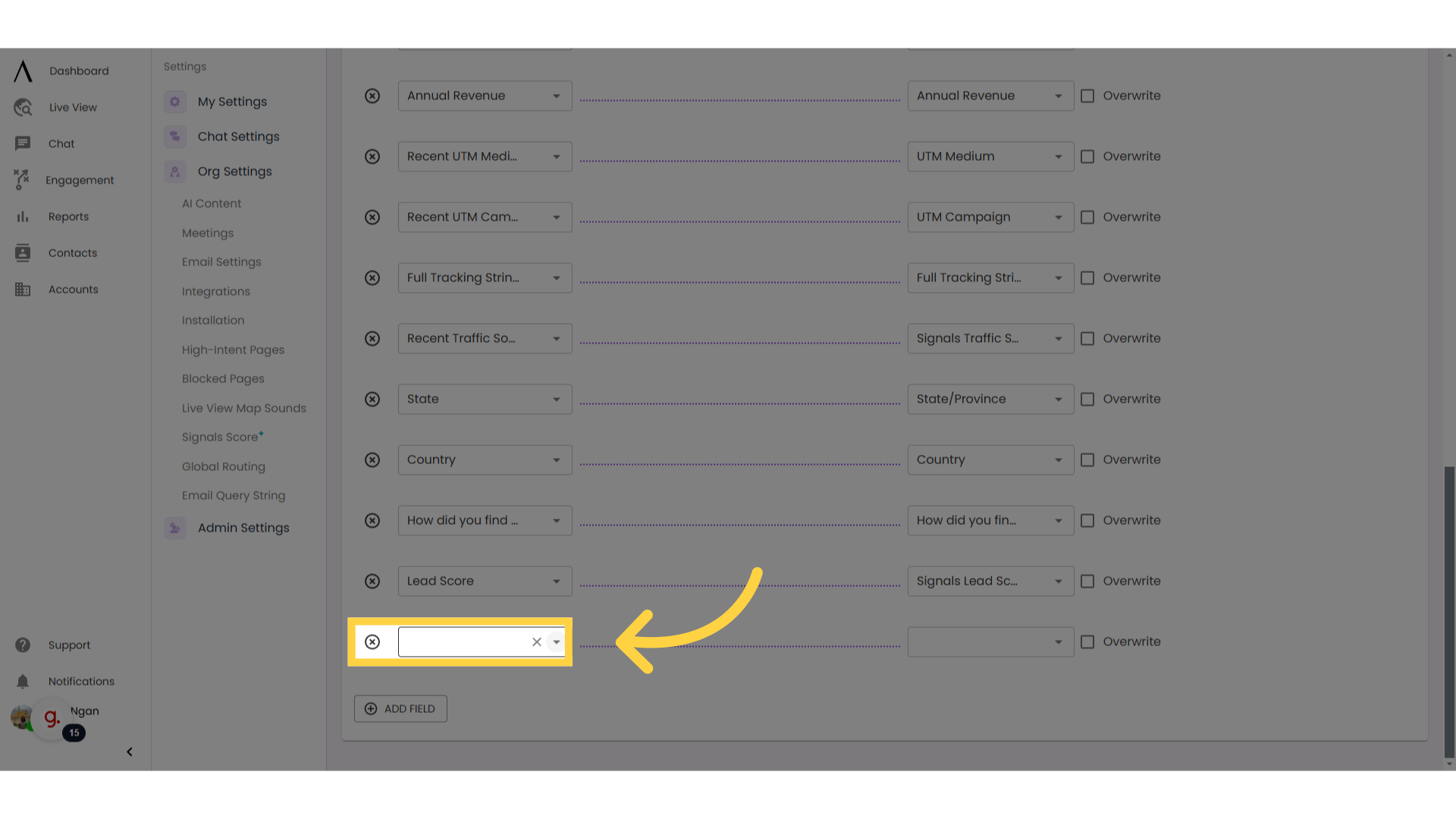 Map your fields accordingly 