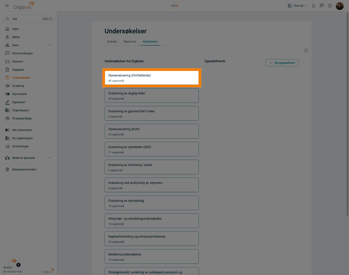 Åpne undersøkelsen