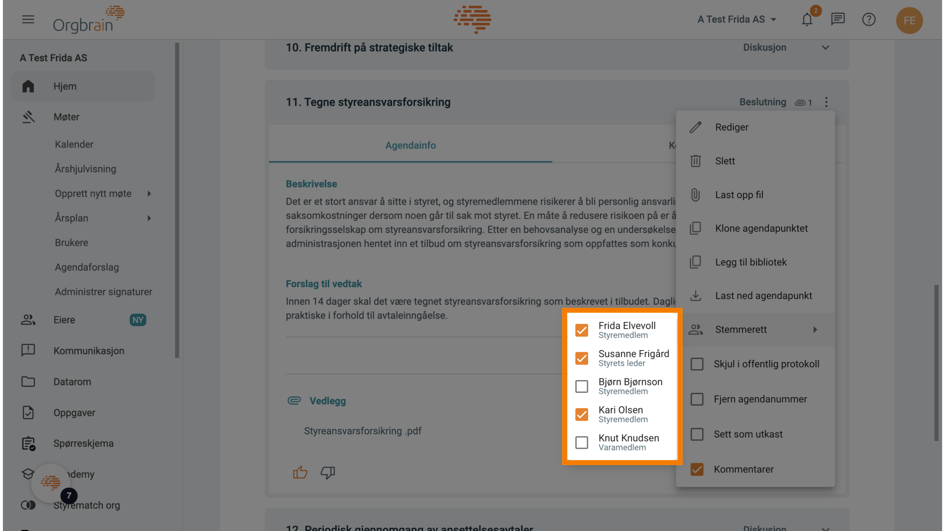 Avstår fra stemmegivningen