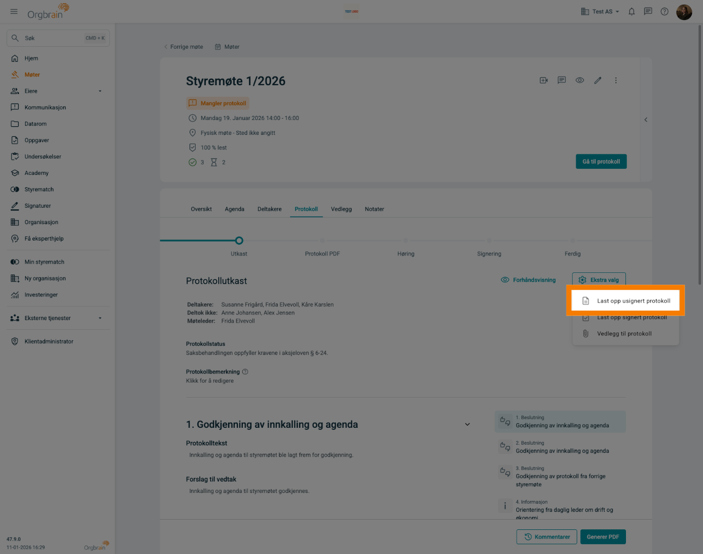 Last opp usignert protokoll