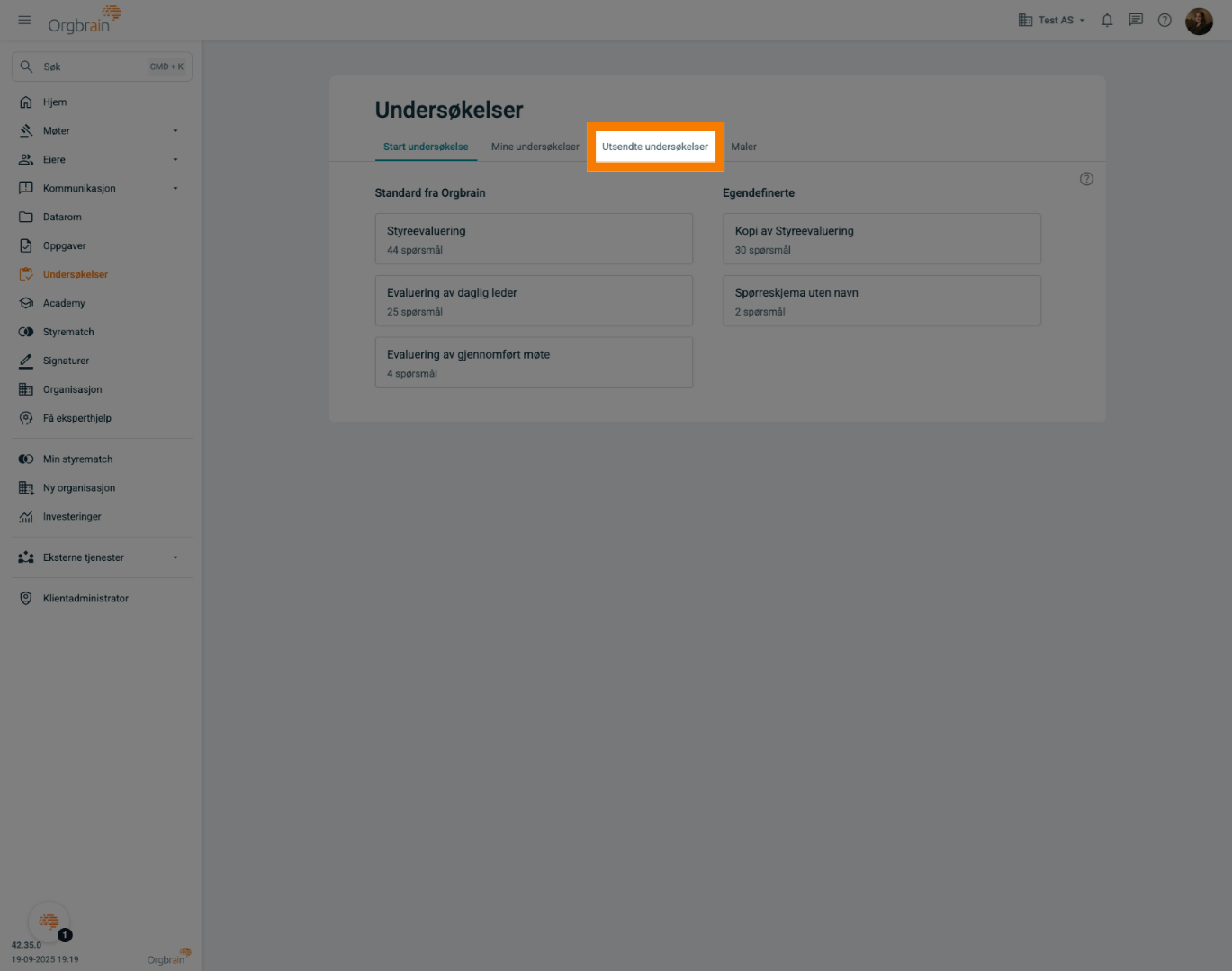 Utsendte undersøkelser