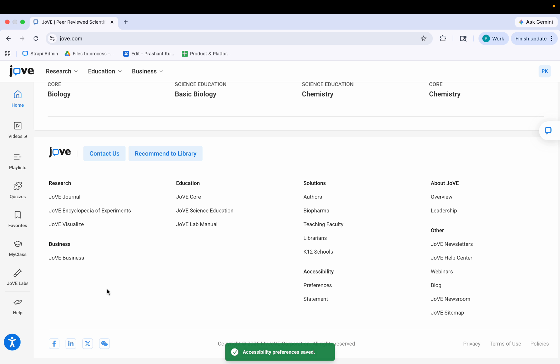 Opening Accessibility Modal
