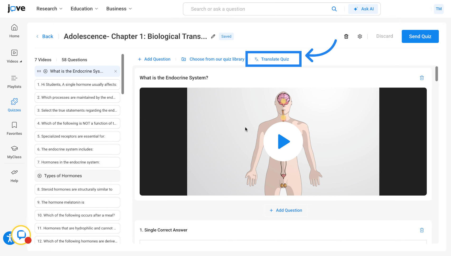Translate Quiz to Other Languages