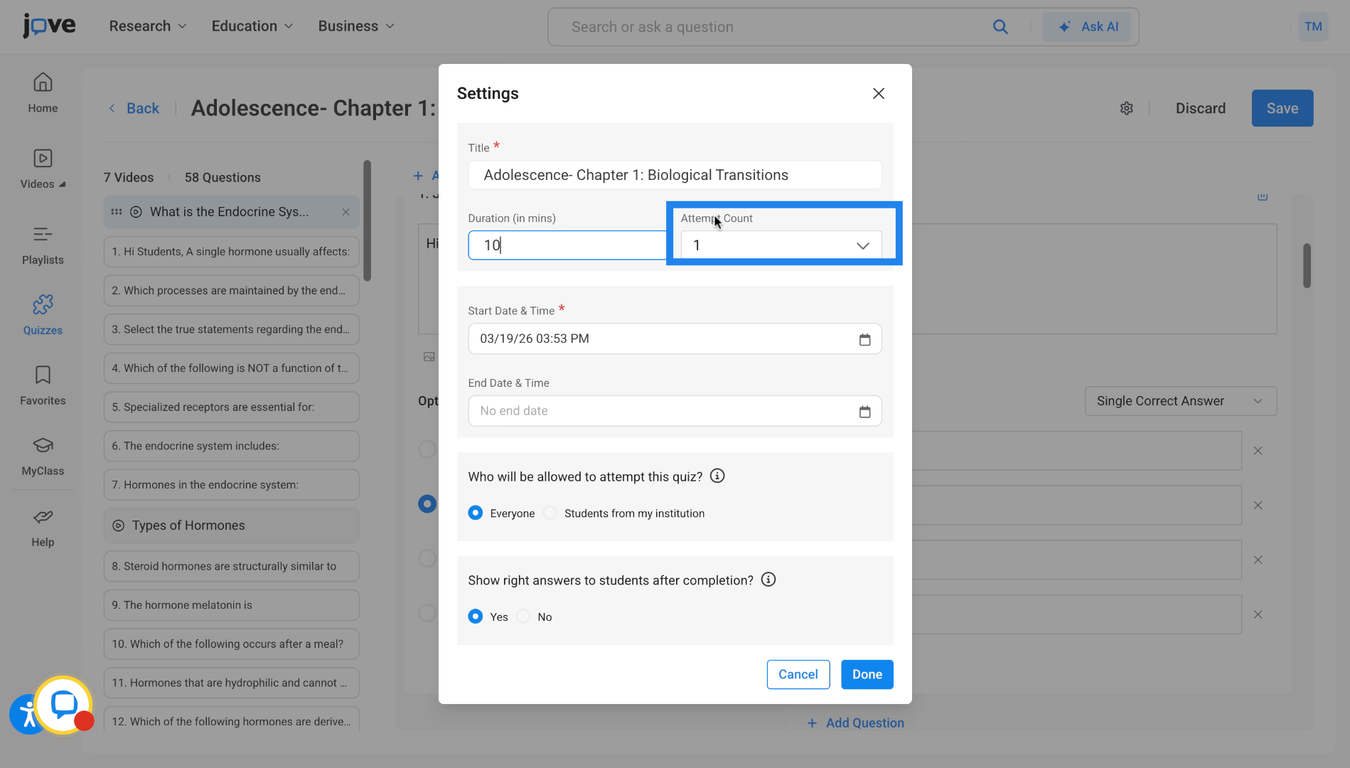 Set Attempt Count Limit