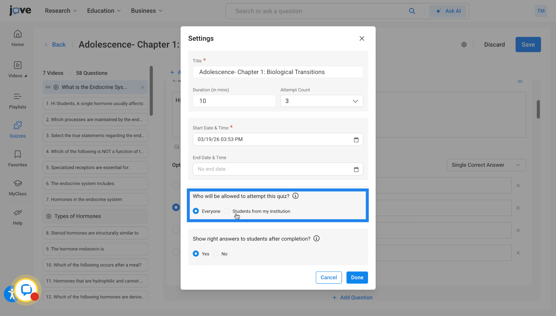 Restrict Access by Institute