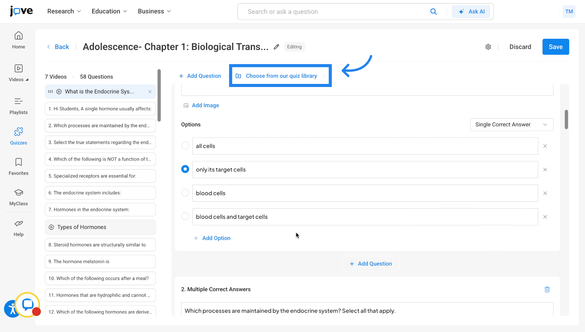 Add Videos from Library