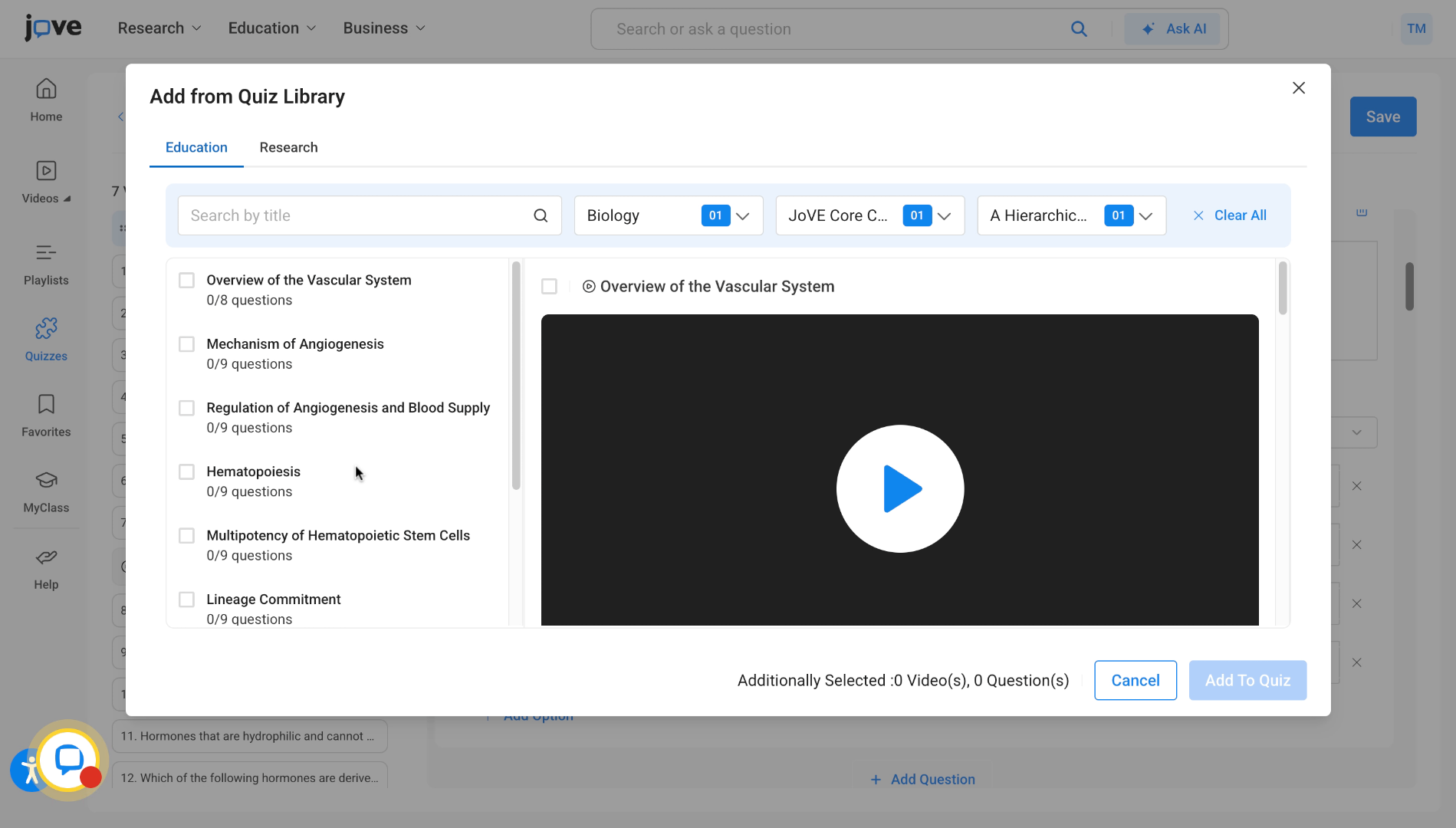 View Quiz Library Questions