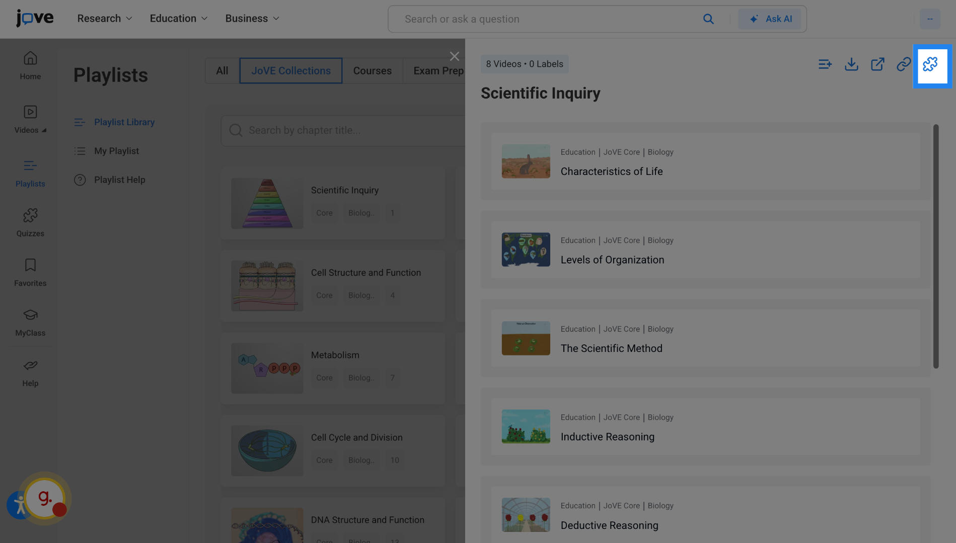 Playlist Library - Quizzes