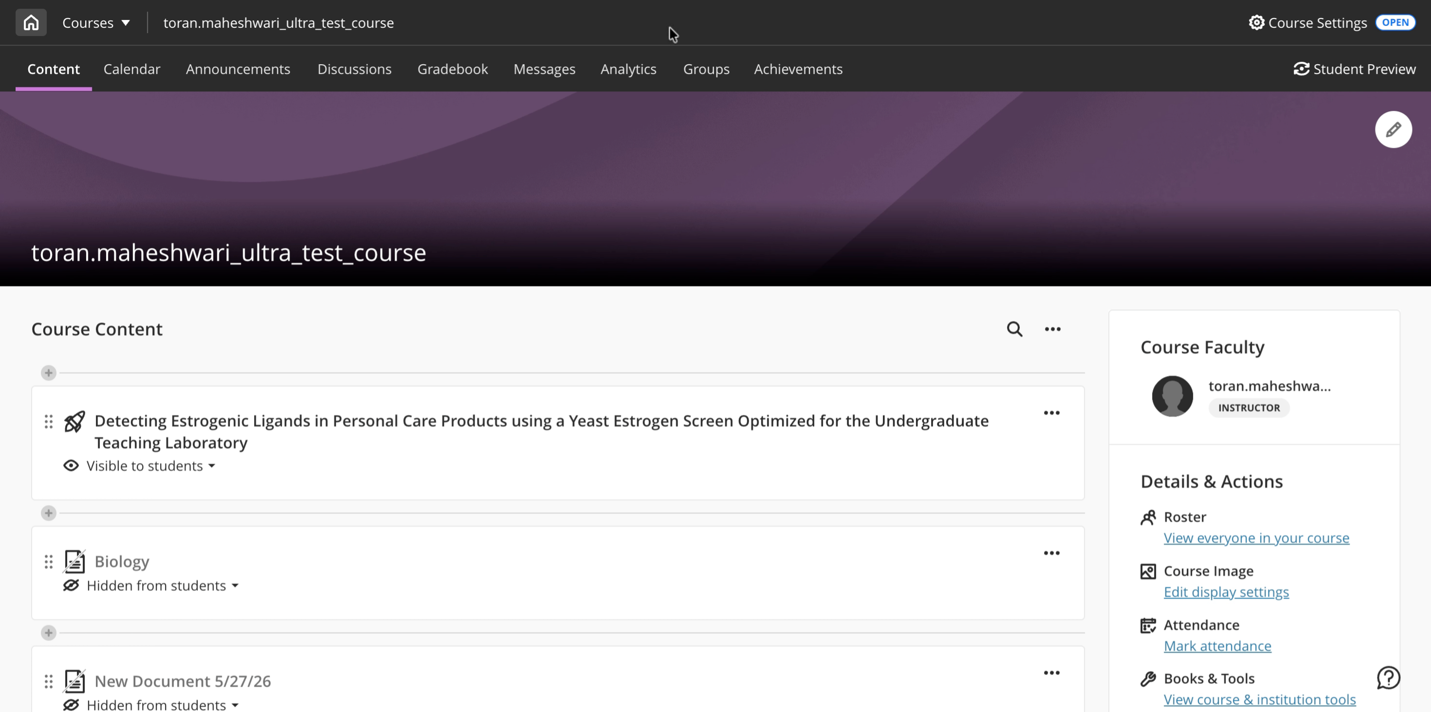 Verify Content In Course