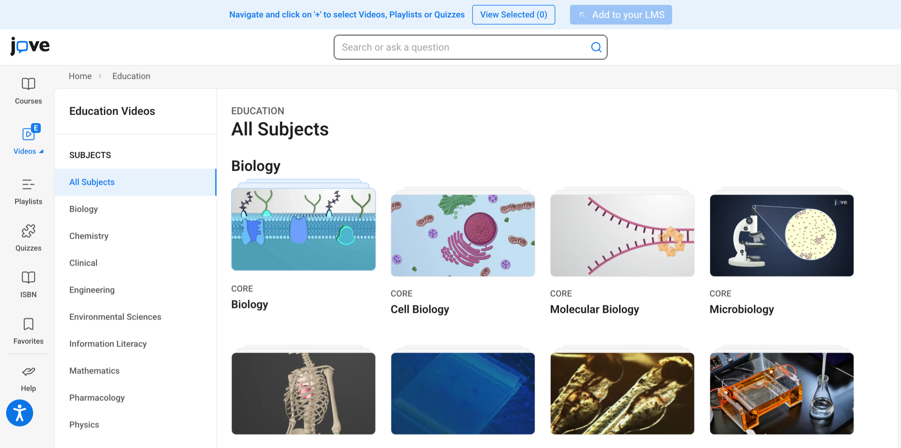 Browse Content Options