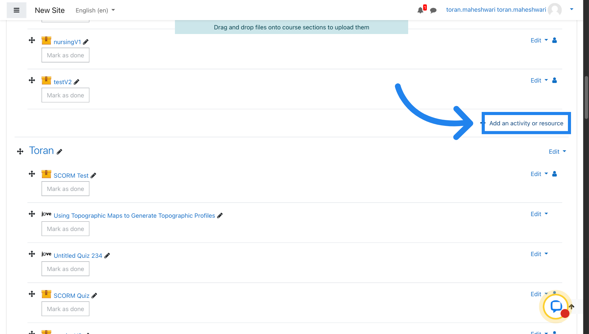 Add Activity or Resource