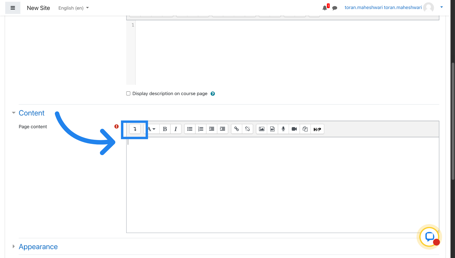 Access Additional Options