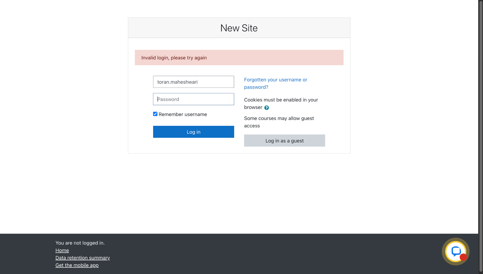 Switch to Moodle Site