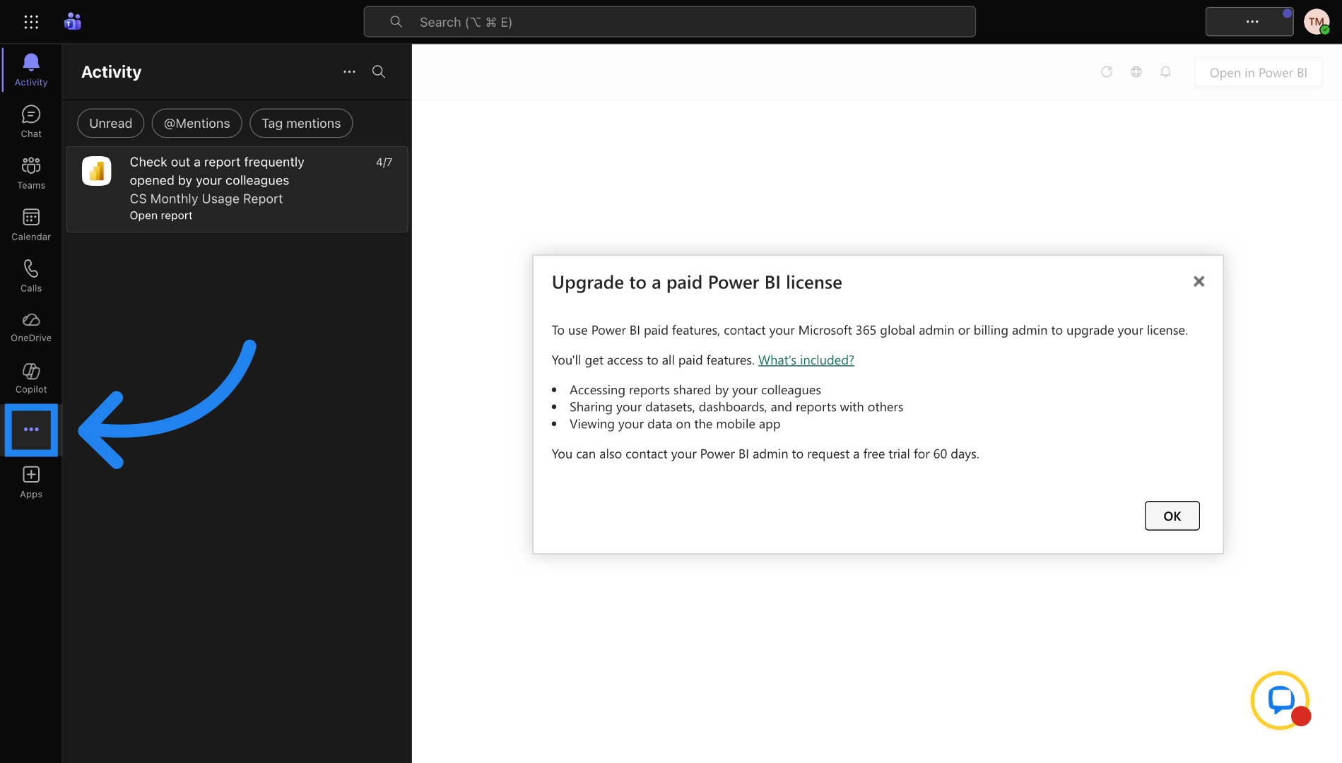 Access OneNote in Teams