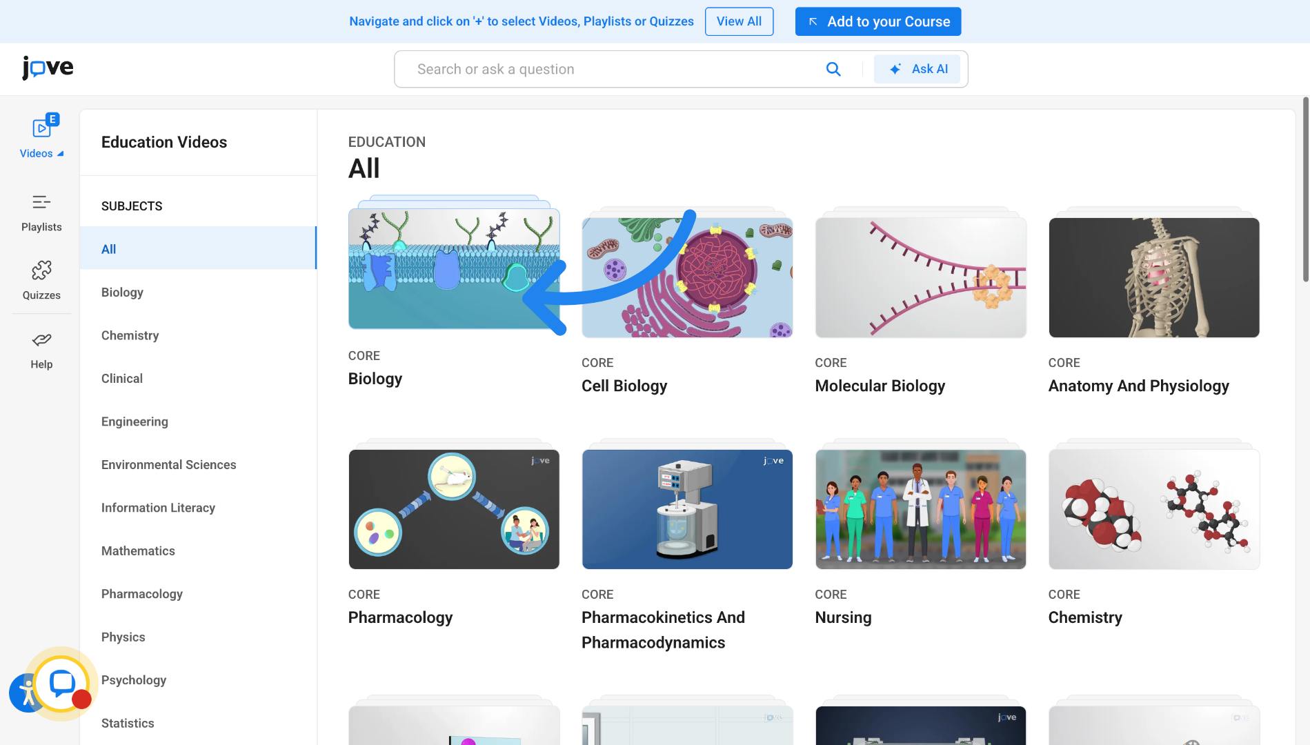 Select Subject Category in LTI videos
