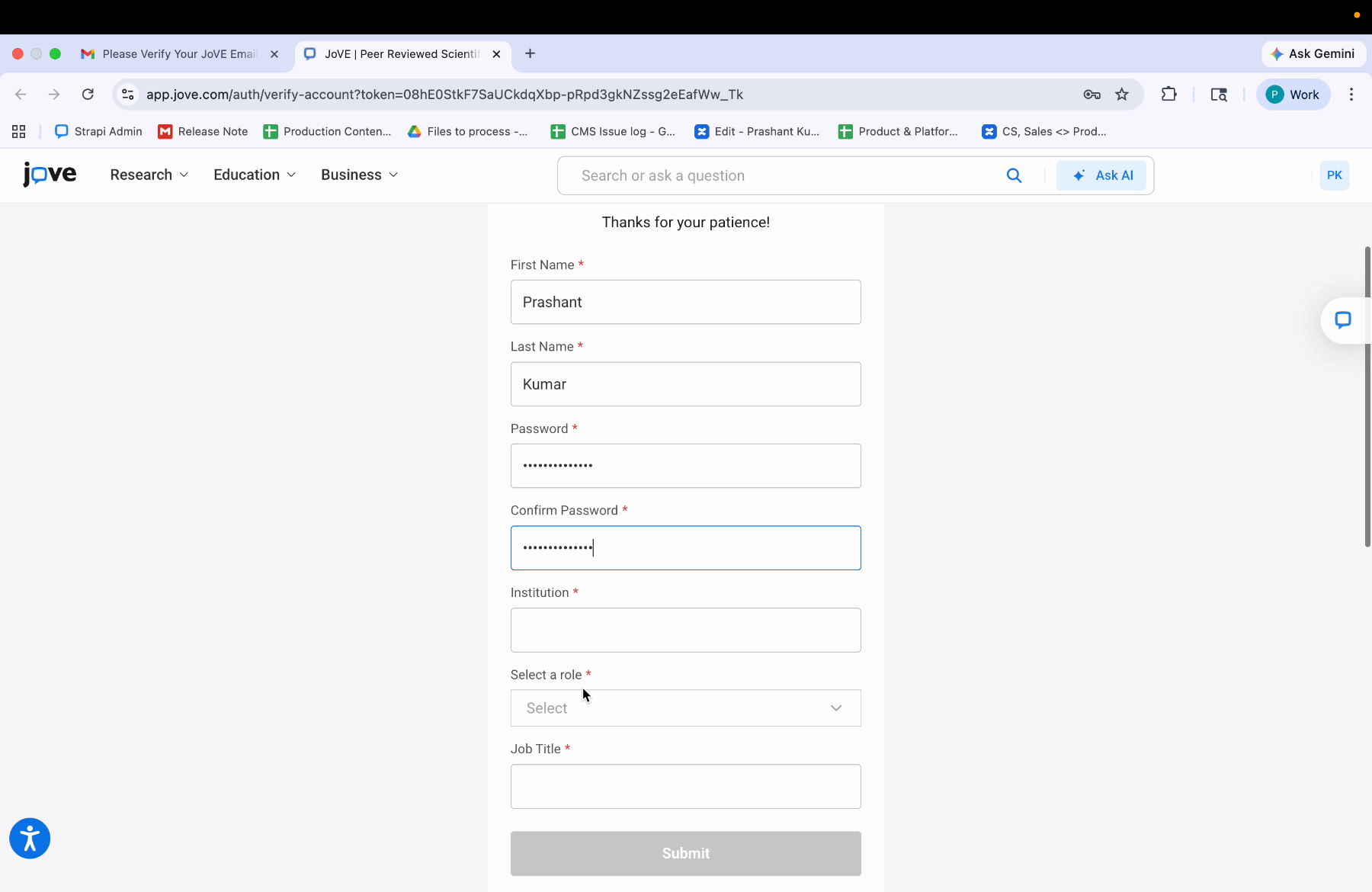 Institution Entry And Password Validation