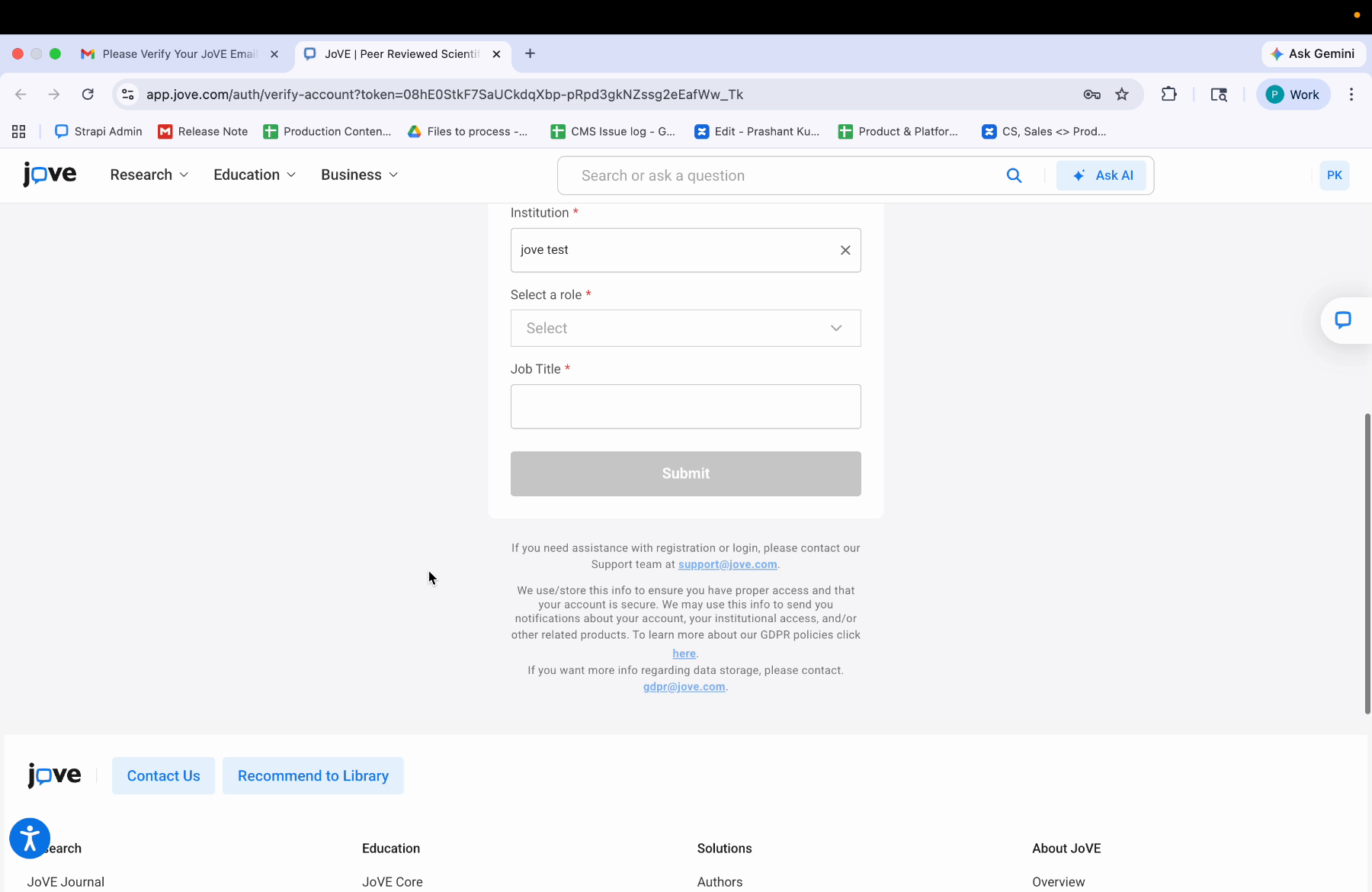 Selecting User Role Options