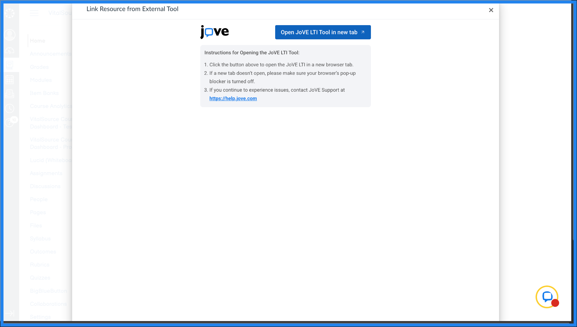 Open JoVE Tool in New Tab