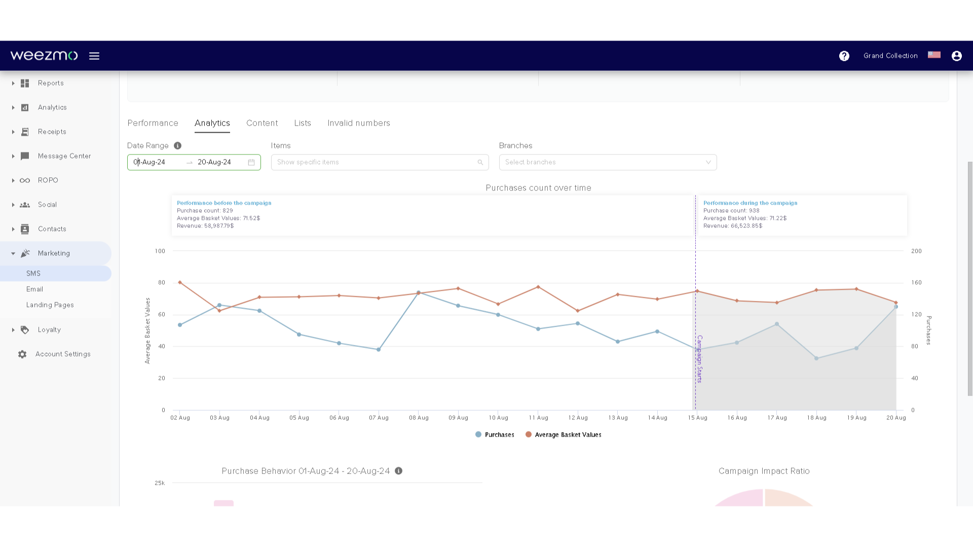 Analytics tab