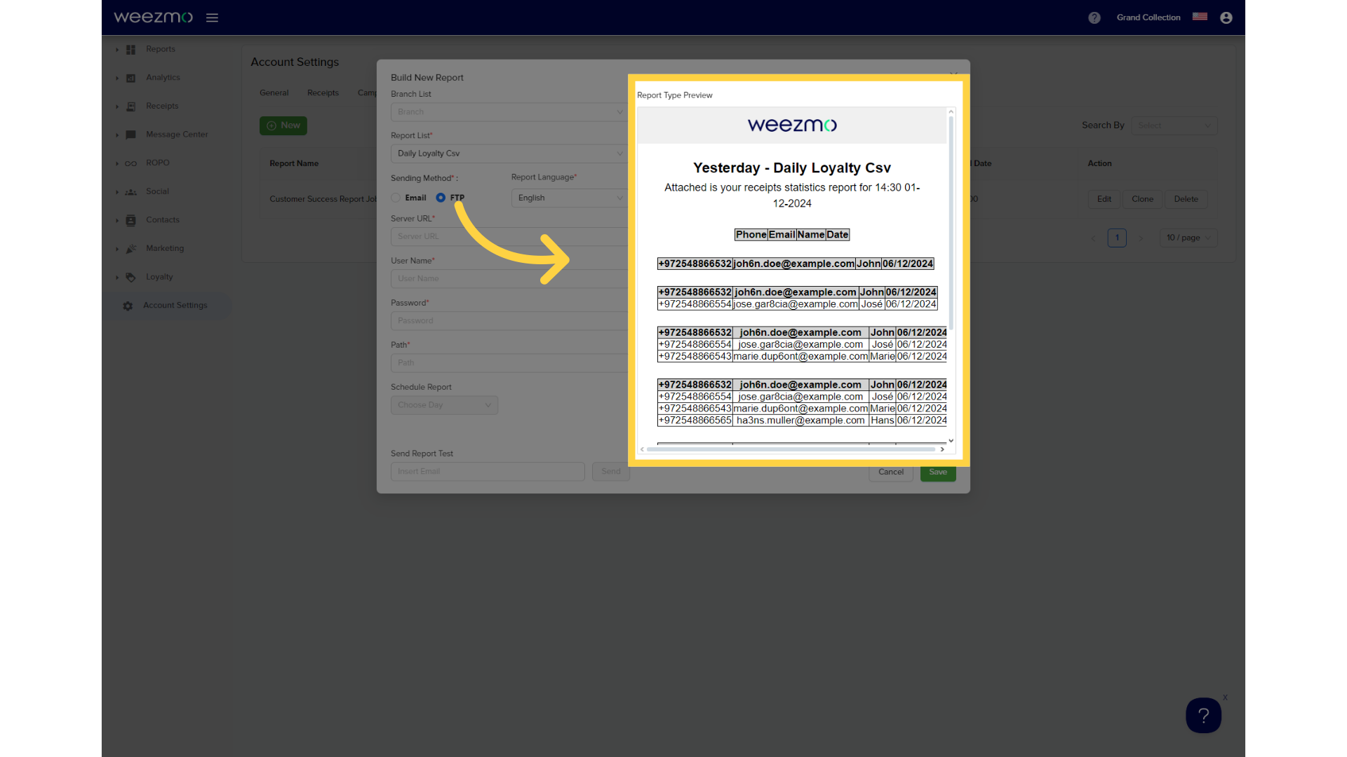 View report preview