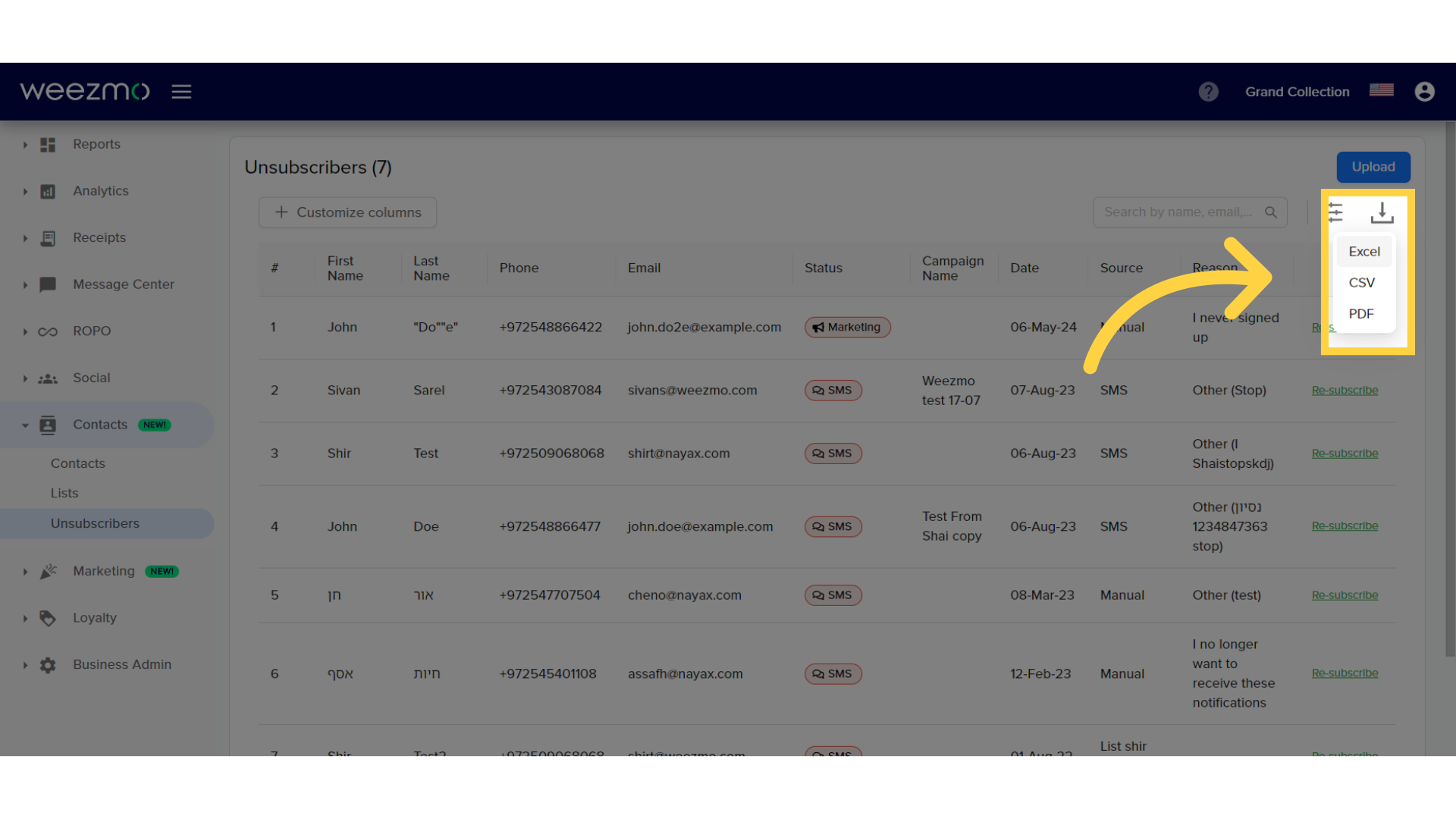 Select download format