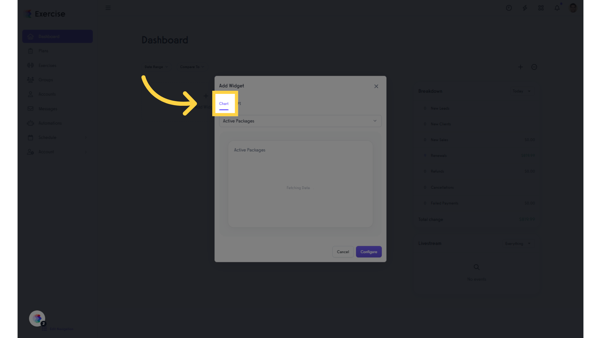Click 'Chart' tab.
