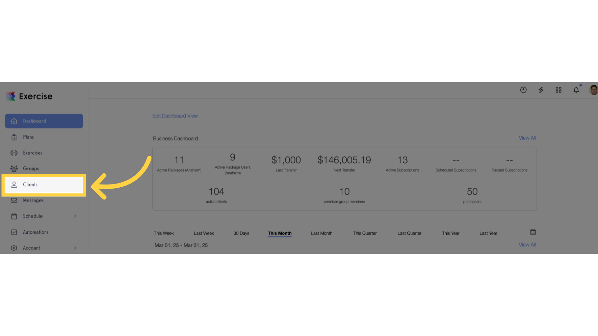 Click 'Clients'.