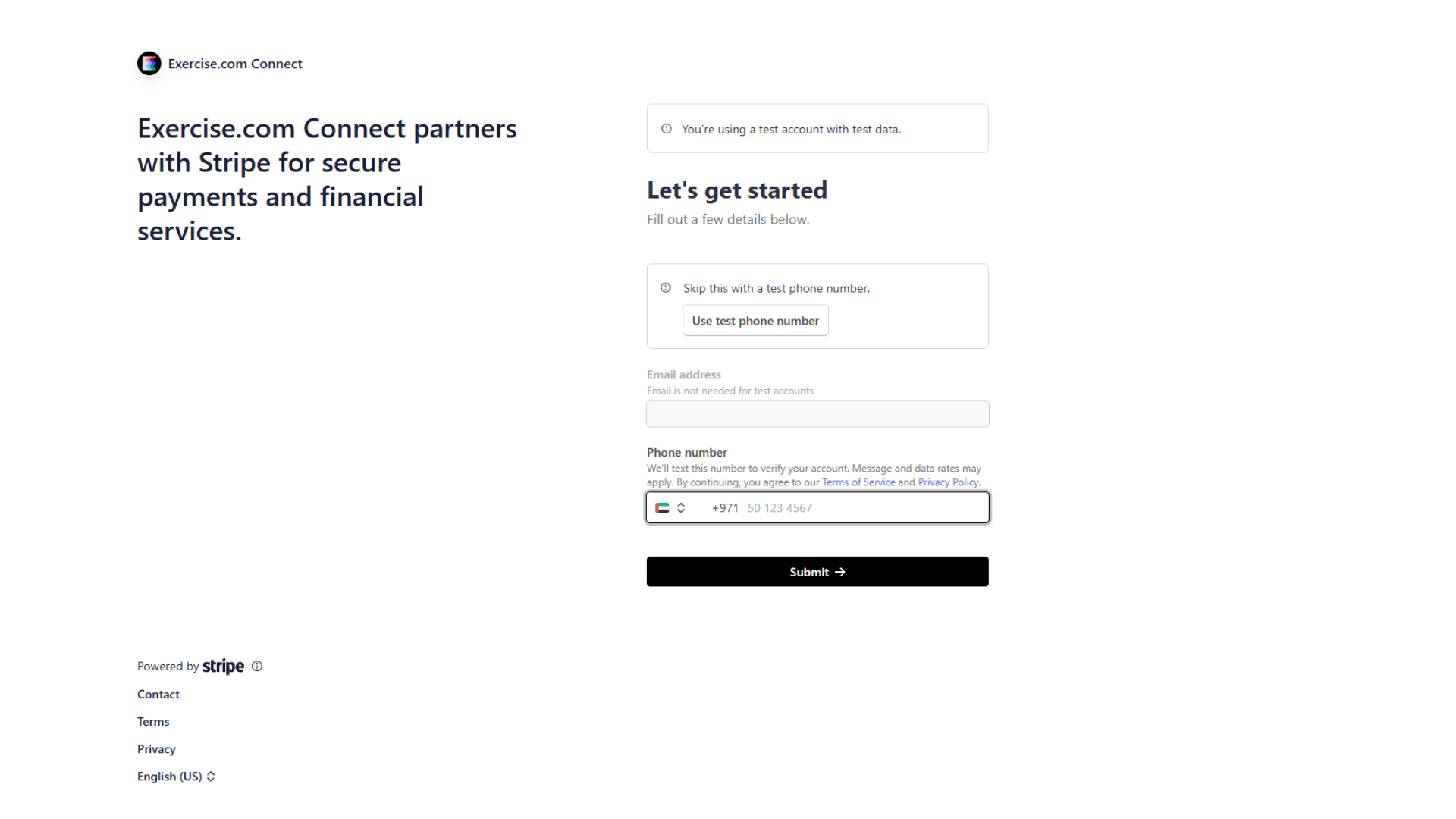 Follow the prompts to connect the location to Stripe.