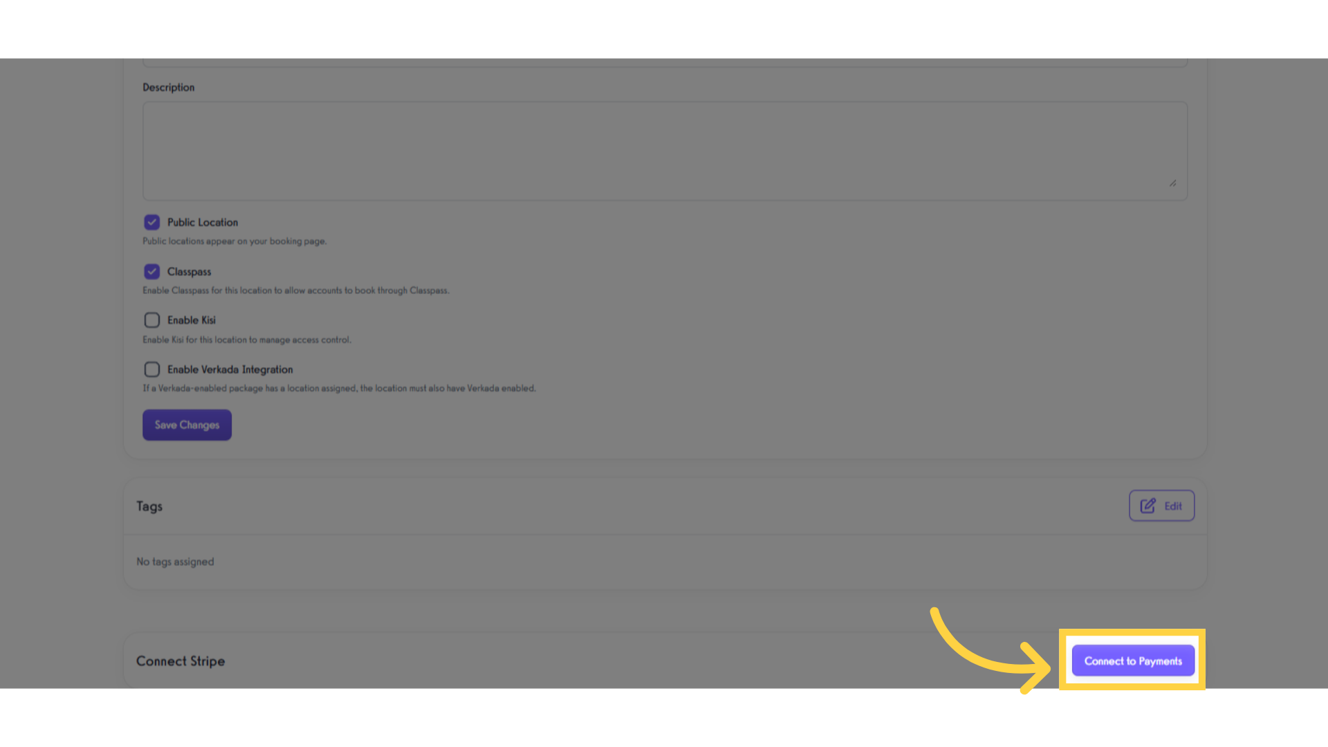 Click 'Connect to Payments'.