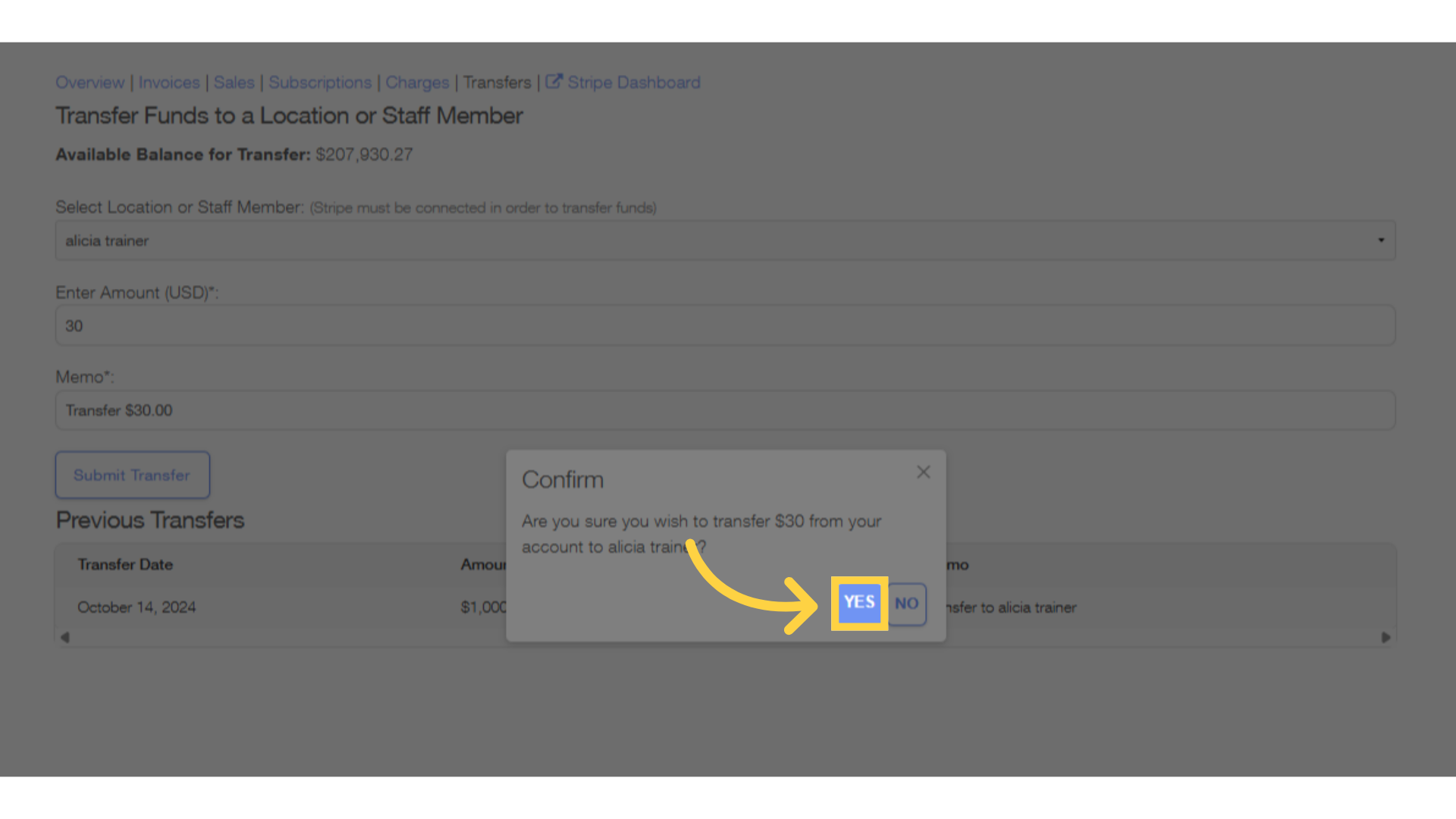 Click 'YES'.