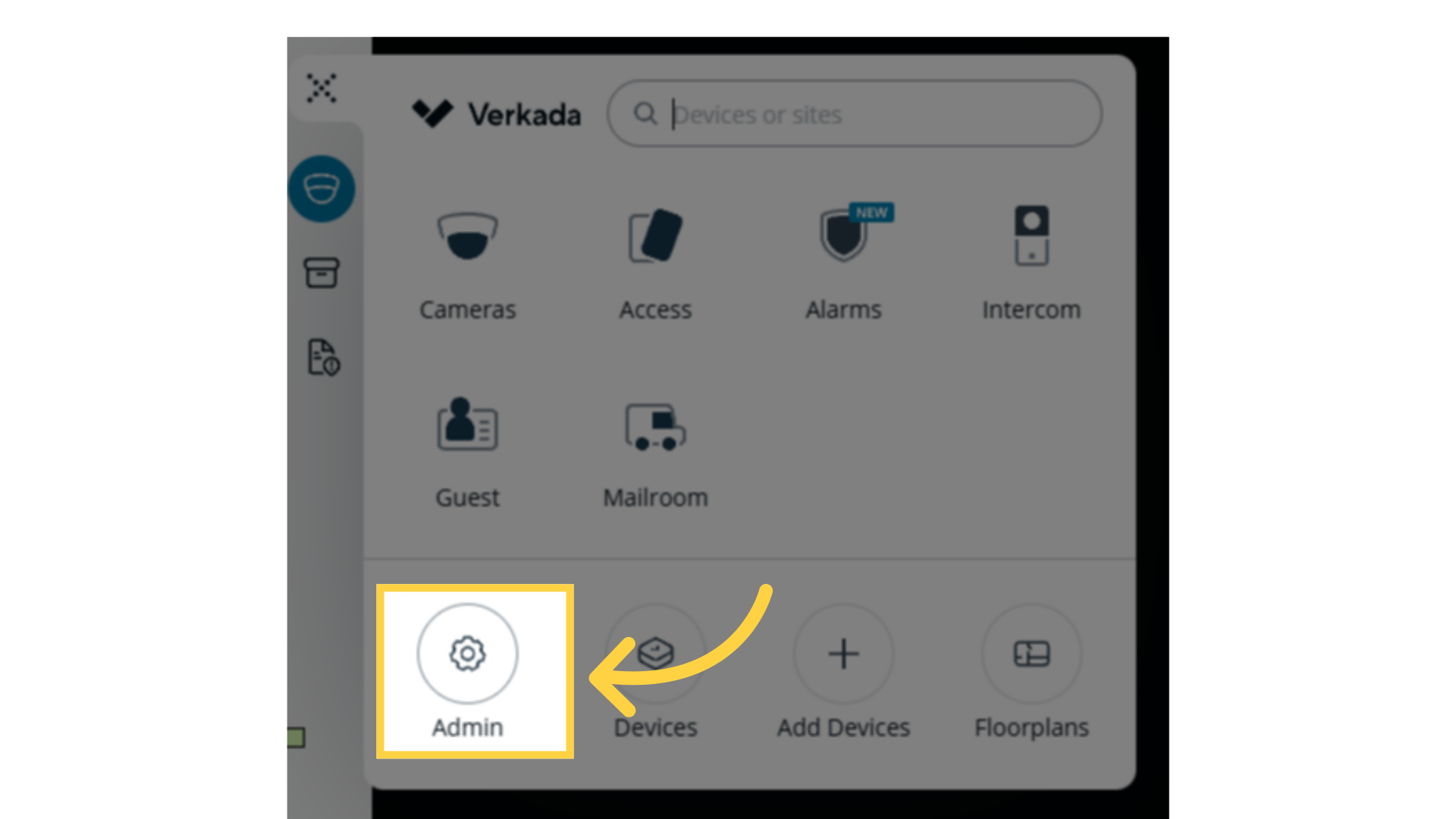 Select 'Admin'.