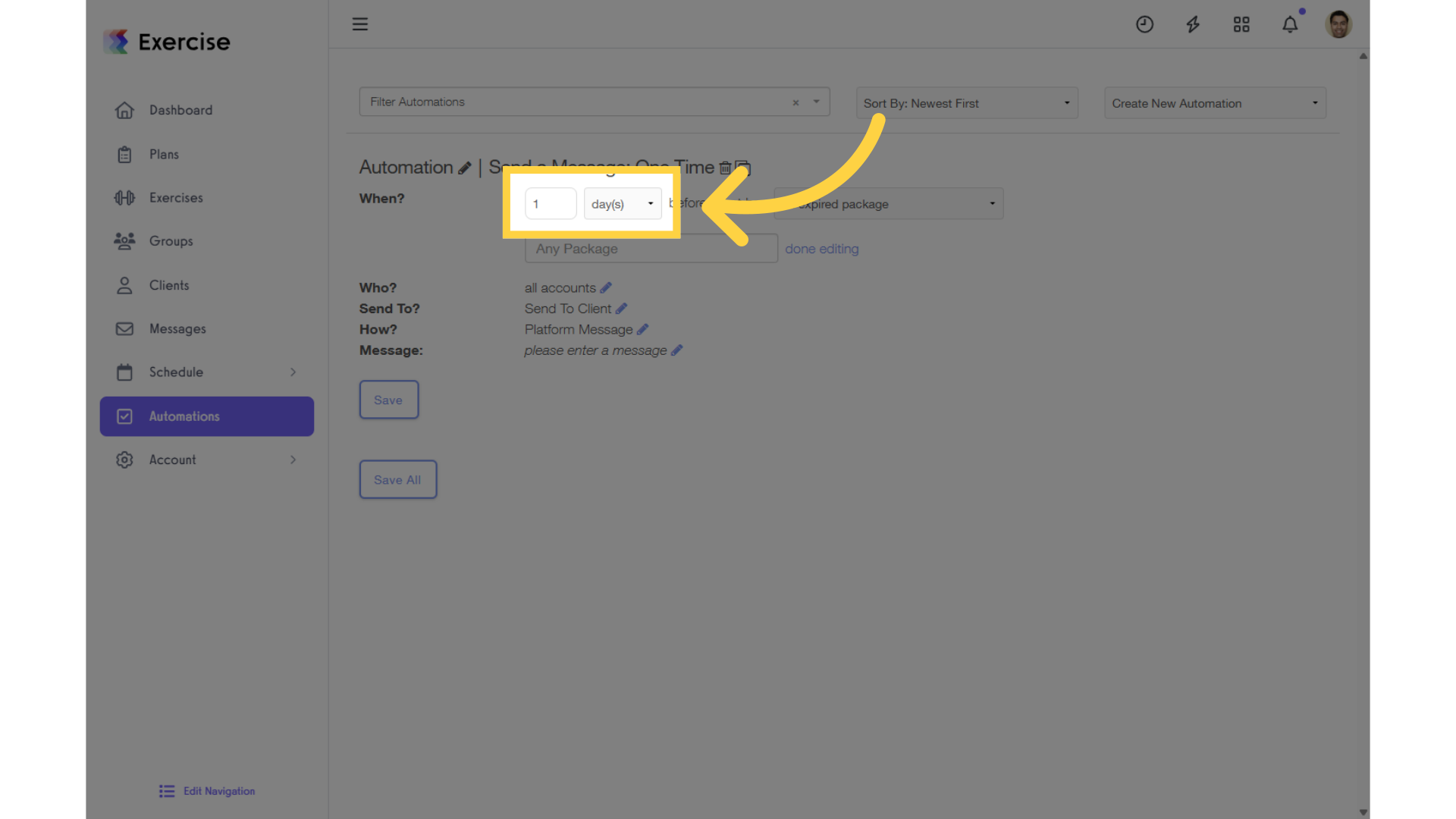 5. Select Time Frame and Duration