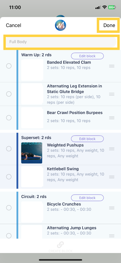 Workout Title.