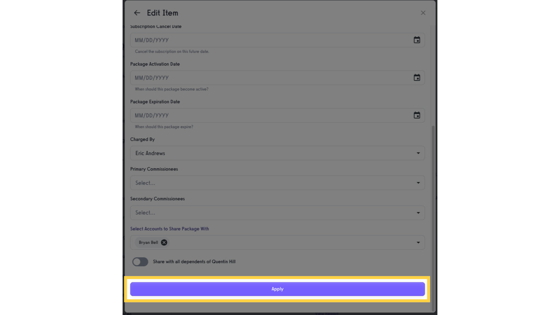 Option 1 Step 9: Click 'Apply' button.