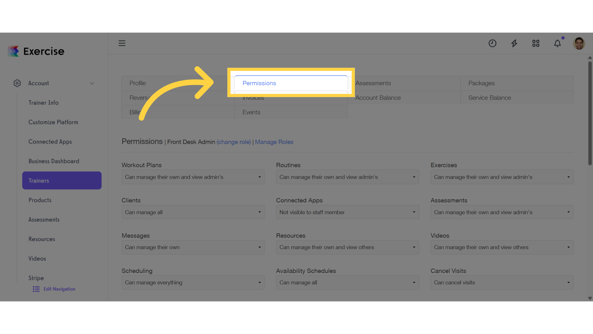 Click 'Permissions'
