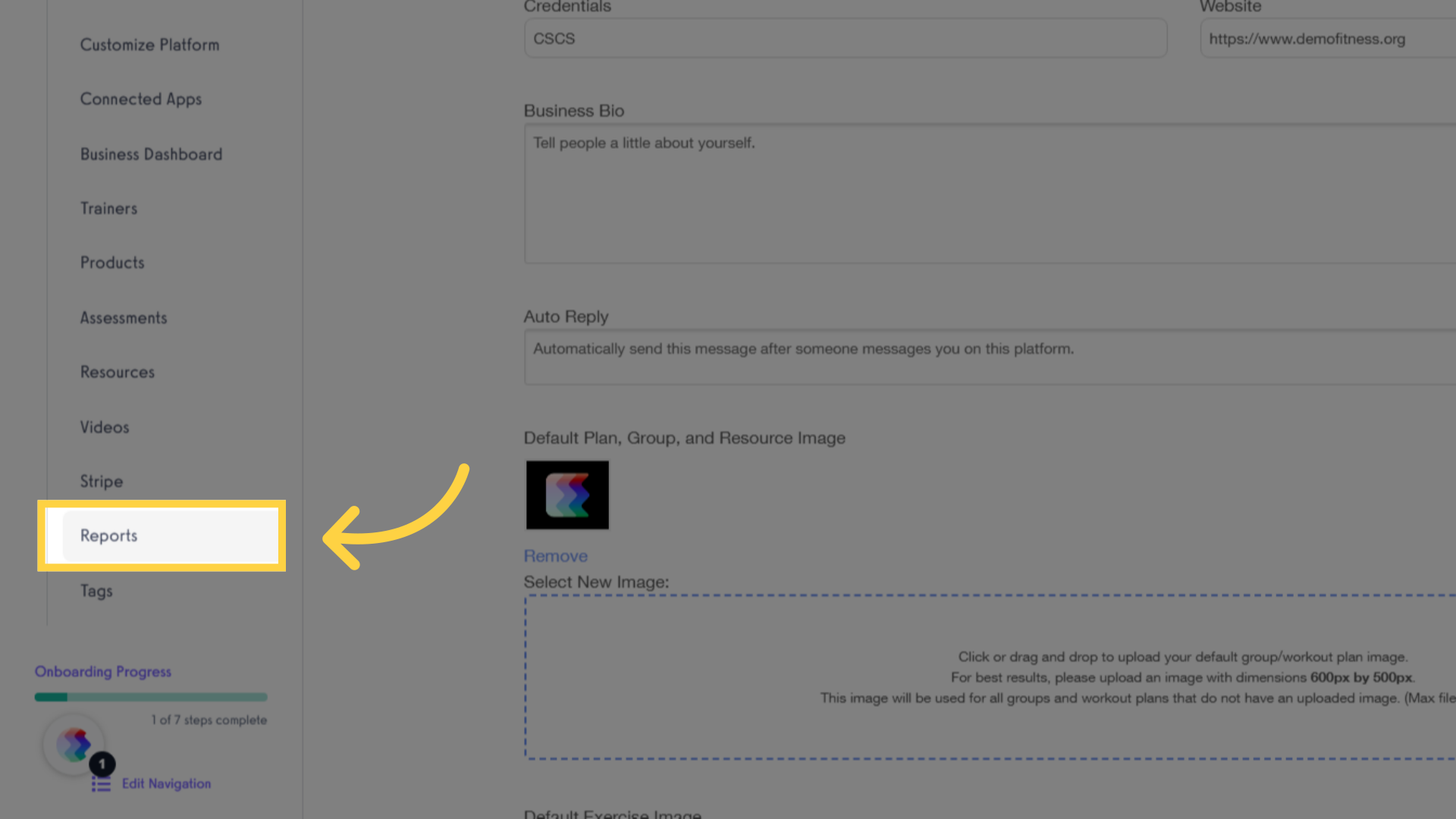 Click 'Reports'
