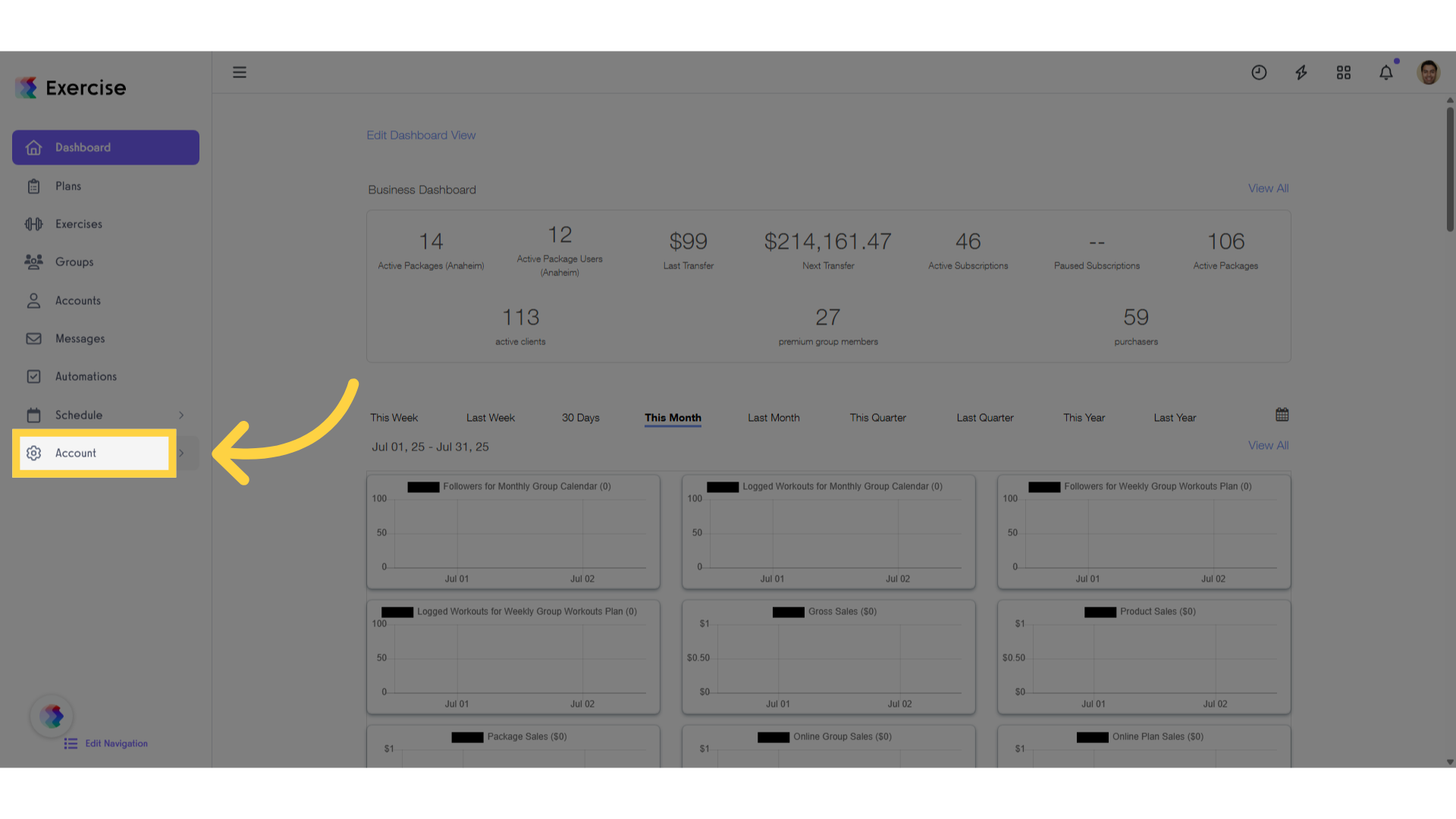 Click 'Account'