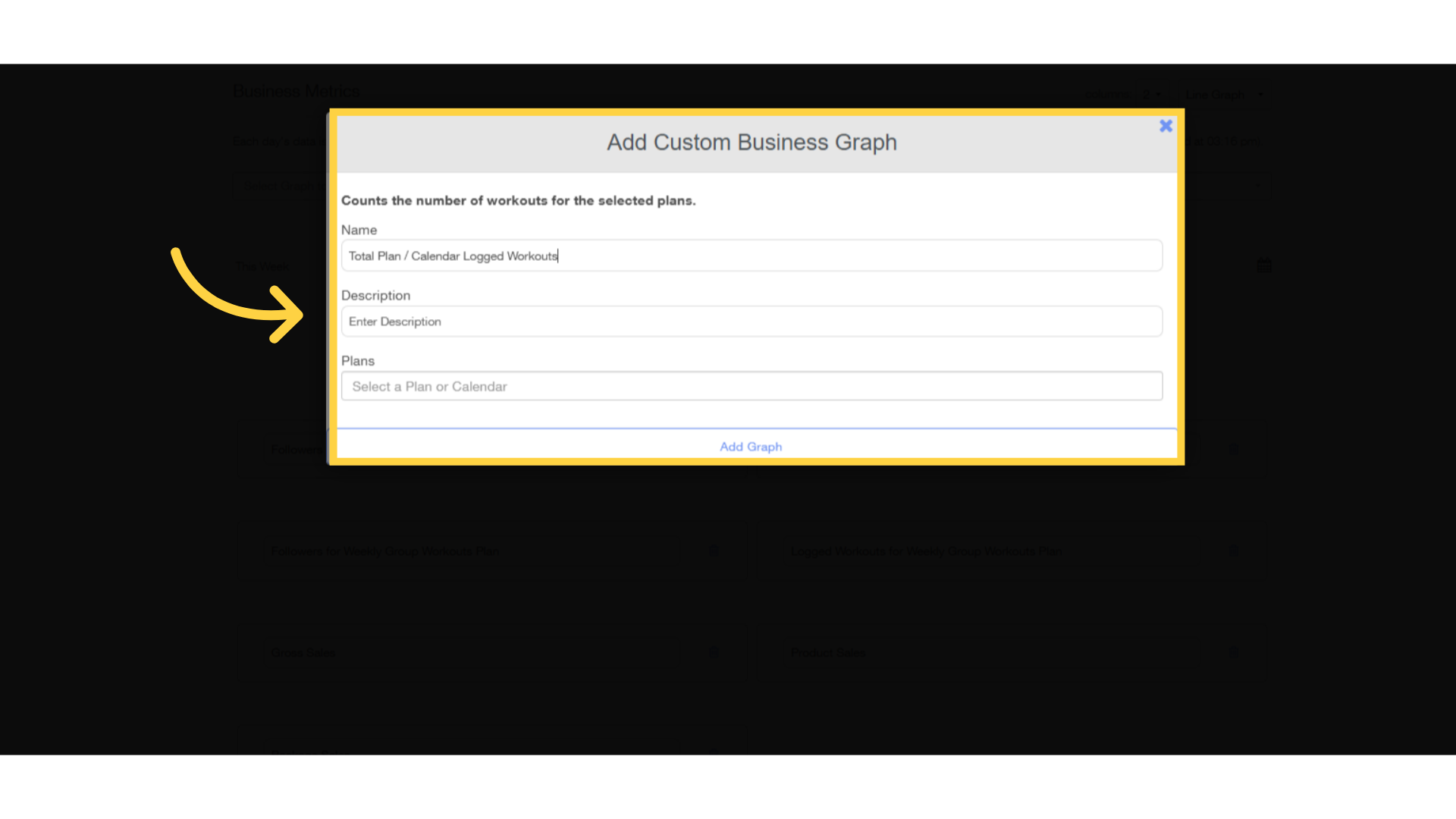 Fill up the form then click Add Graph.