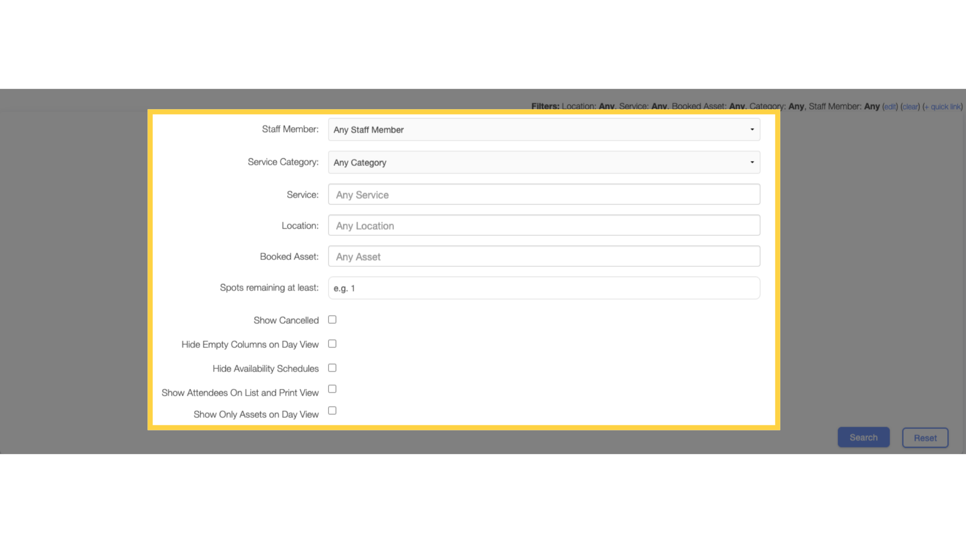 Select filters.