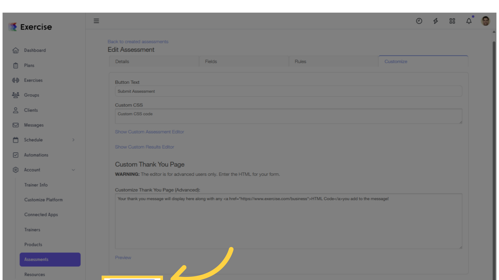 Click 'Save Assessment.'