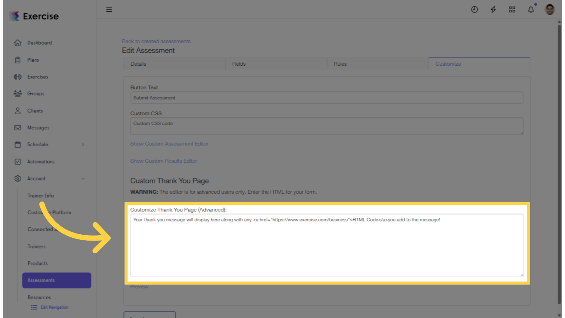 Enter your customize message.
