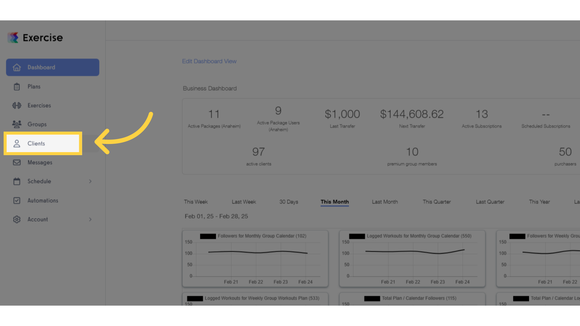 Click 'Clients'