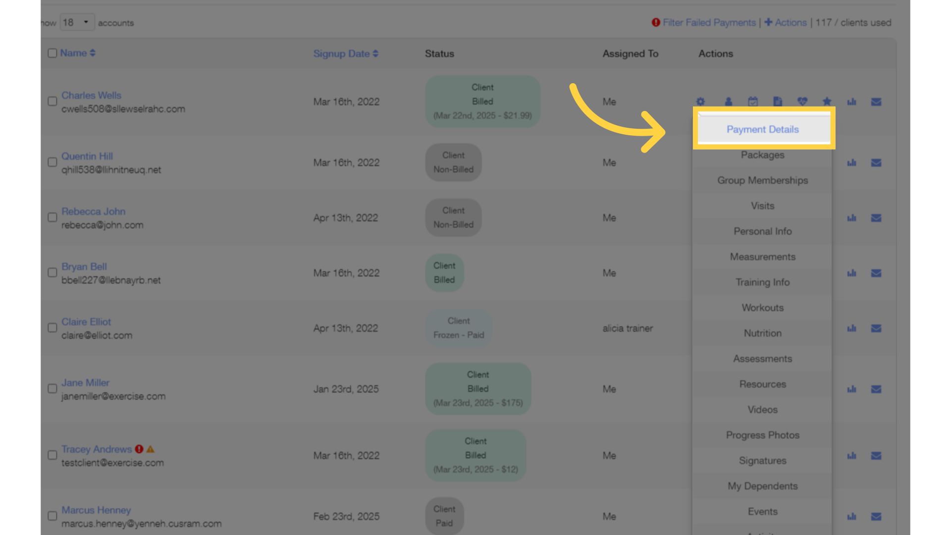 Click 'Payment Details'