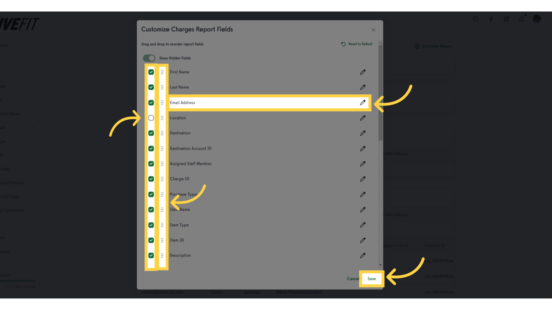 Customize Report